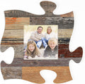 P. Graham Dunn Black Distressed Look 12 X 12 Wood Puzzle Wall Plaque Photo Frame Home & Garden > Decor > Picture Frames P. Graham Dunn Natural Brown Woodgrain  