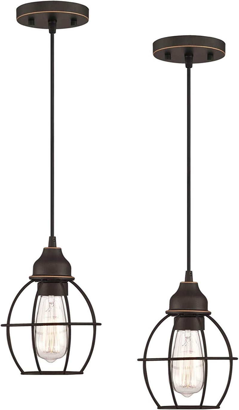 WISBEAM Pendant Lighting Fixture with Oil Rubbed Bronze Finish, Hanging Ceiling Lights with E26 Medium Base Max. 60 Watts, Bulbs Not Included, 2-Pack Home & Garden > Lighting > Lighting Fixtures WISBEAM Bronze 2-Pack 