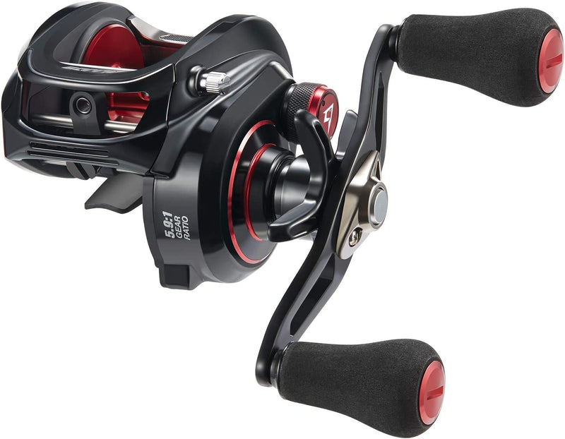 Piscifun Alijoz Baitcasting Reels, Size 300 Aluminum Frame Baitcaster Reel, 33Lbs Max Drag Fishing Reel, 5.9:1/8.1:1 Gear Ratio, Freshwater and Saltwater Double Handle Casting Reels Sporting Goods > Outdoor Recreation > Fishing > Fishing Reels Piscifun Black & Red - 5.9:1 (Left Handed）  