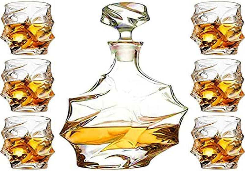 Premium Crystal Whiskey Glasses Set of 6, Large Lead-Free Crystal Glass, Tasting Cups Scotch Glasses, Old Fashioned Glass, Tumblers for Drinking Irish Whisky, Bourbon, Tequila (Leaves, 10.5 Oz) Home & Garden > Kitchen & Dining > Tableware > Drinkware First to act tactical 7 Iceberg, 1 Decanter & 6 Glasses Set 