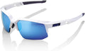100% Speedcoupe Sport Performance Sunglasses - Sport and Cycling Eyewear Sporting Goods > Outdoor Recreation > Cycling > Cycling Apparel & Accessories 100% Matte White - Hiper Blue Multilayer Mirror Lens  