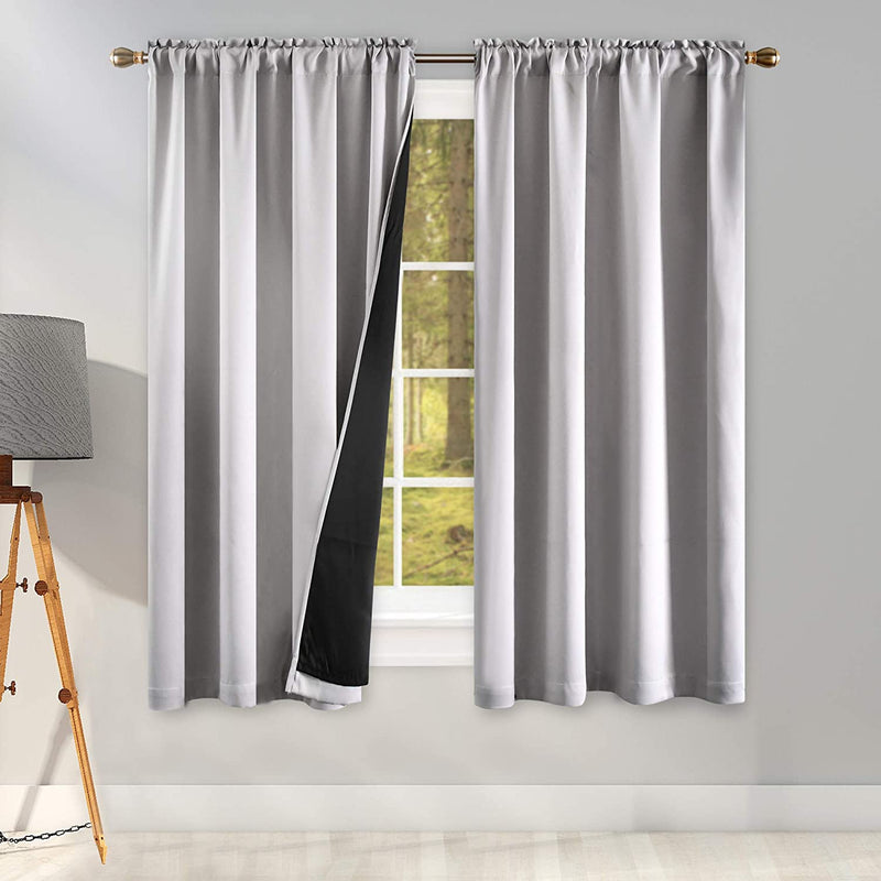 Coral 100PCT Blackout Curtains Bedroom Drapes - Totally Darkness Panels Thermal Insulated Lined Rod Pocket Curtains for Kids Room( 2 Panels 42 by 45 Inch) Home & Garden > Decor > Window Treatments > Curtains & Drapes KEQIAOSUOCAI Light Grey W42" X L63" 