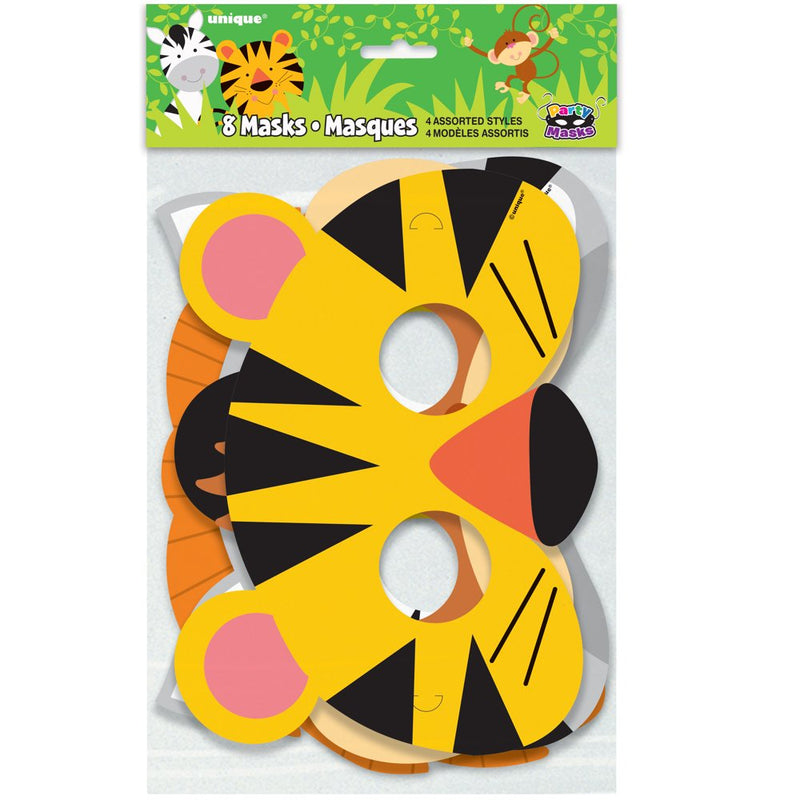 Paper Animal Jungle Party Masks, Assorted, 8Ct Apparel & Accessories > Costumes & Accessories > Masks Unique Industries   