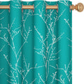 Deconovo Thermal Blackout Curtains for Bedroom and Living Room, 84 Inches Long, Light Blocking Drapes, 2 Panels with Tree Branches Design - 52W X 84L Inch, Beige, Set of 2 Panels Home & Garden > Decor > Window Treatments > Curtains & Drapes Deconovo Turquoise 52W x 84L Inch 