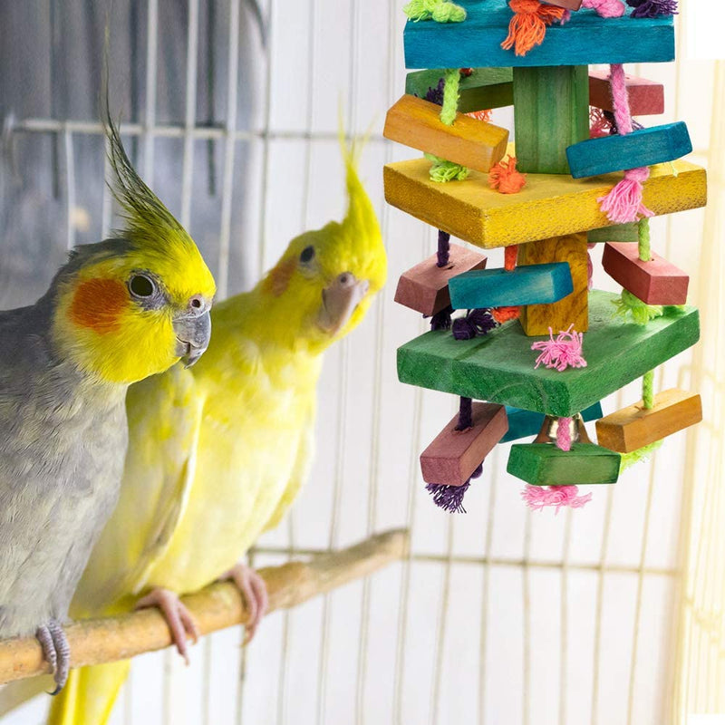 Dono Parrot Knots Blocks Chew Wooden Block Bite Toys Birds African Grey Pure Colorful Knots with Multiple for Small and Medium Parrots and Birds Animals & Pet Supplies > Pet Supplies > Bird Supplies > Bird Toys Yiwu Honghe   