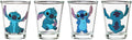 Silver Buffalo Lilo and Stitch Poses 4-Pack Mini Glass Set, 1.5 Ounces