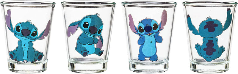 Silver Buffalo Lilo and Stitch Poses 4-Pack Mini Glass Set, 1.5 Ounces Home & Garden > Kitchen & Dining > Tableware > Drinkware Silver Buffalo Stitch Poses 1.5 ounces 