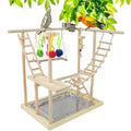 Joyeee Natural Bird Perch Stand, with Playground Ladder, Bird Water Feeder Dishes, Swing, Tray for Cockatiel Parakeet Conure Budgies Parrot Macaw Love Bird Small Birds Animal, 14.5" X 9" X 15.9" M Animals & Pet Supplies > Pet Supplies > Bird Supplies Joyeee #14  