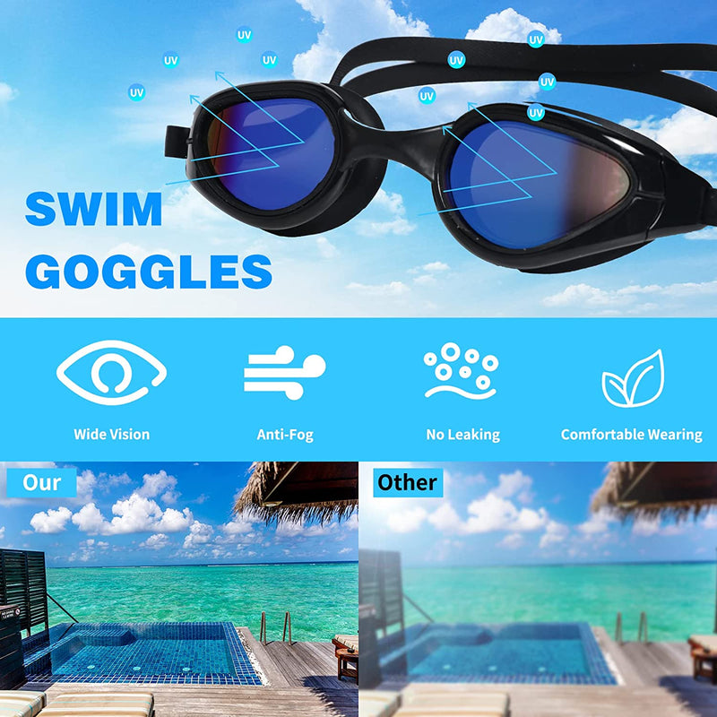 Kitys Fatch Swimming Goggles, Anti-Fog Swimming Goggles, Anti-Ultraviolet Swimming Goggles, Clear Vision Swimming Goggles