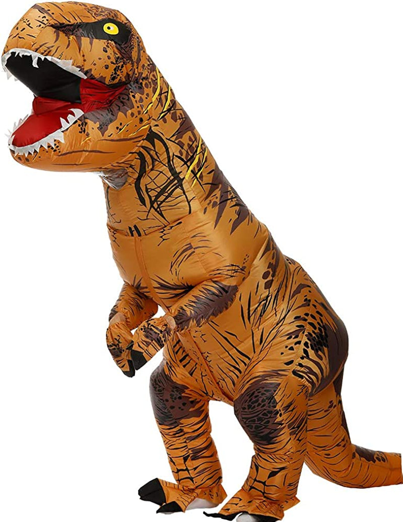 KOOYNN Inflatable Dinosaur T-REX Costume Halloween Blow up Costumes Adult  KOOYNN Brown  