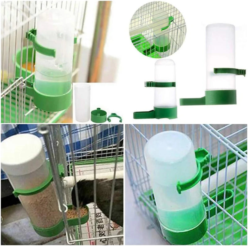 10 Pcs Bird Feed Water Dispenser Clear Pet Feeder Water Cup with Automatic Feeding Bird Feeder Hanging for Birdcage outside Decoration