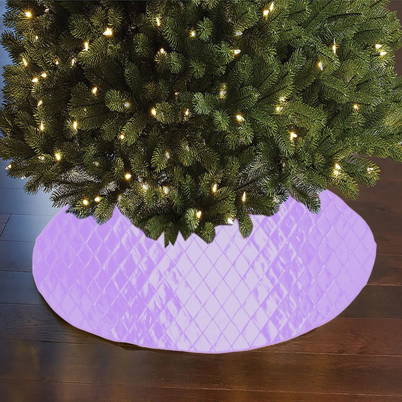 Cross Stitch Pintuck Diamond Pattern Tree Skirt Christmas Decoration 56" Round Home & Garden > Decor > Seasonal & Holiday Decorations > Christmas Tree Skirts LoveMyFabric Lavender  