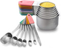 Magnetic Measuring Cups and Spoons Set, Stainless Steel Metal Stackable Nesting Measure Cups,Teaspoon, Tablespoon, 14 Pcs Silicone Handle Kitchen Cooking & Baking Tools, 7 Cups & 6 Spoons &1 Leveler Home & Garden > Kitchen & Dining > Kitchen Tools & Utensils WARMHEART Multicolor 14 set 