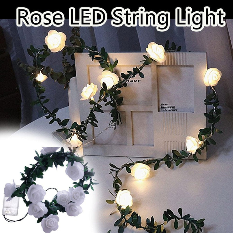 Baabni String Lights Battery Operated Indoor with LED Light White Roses with Warm Light Home & Garden > Decor > Seasonal & Holiday Decorations Bababani Whjte  