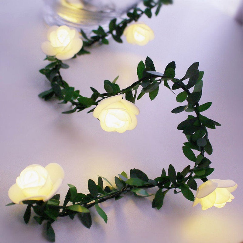 Baabni String Lights Battery Operated Indoor with LED Light White Roses with Warm Light Home & Garden > Decor > Seasonal & Holiday Decorations Bababani   