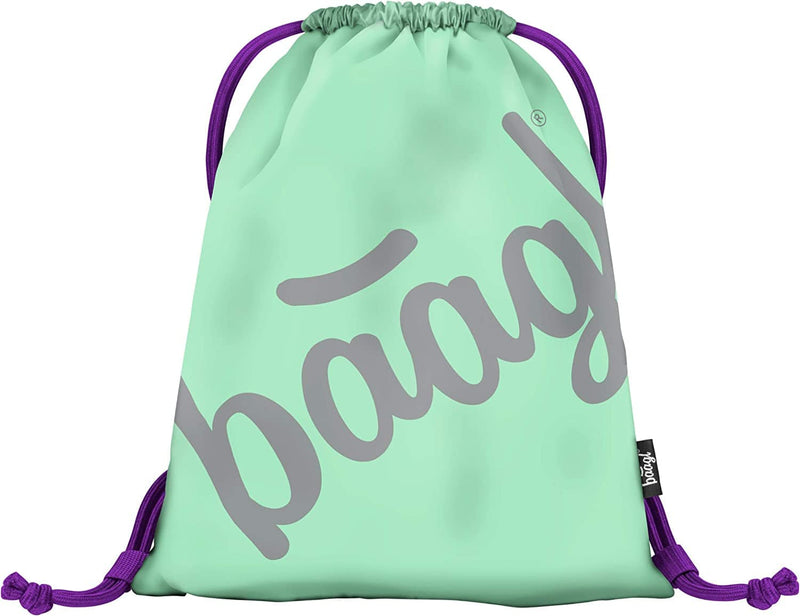 Baagl Gym Bag for Girls - Sports Bag for Children, Teenagers - School and Sports Shoe Bag, Sports Bag with Reflective Elements (Skate Violet) Home & Garden > Household Supplies > Storage & Organization Baagl Skate Mint  
