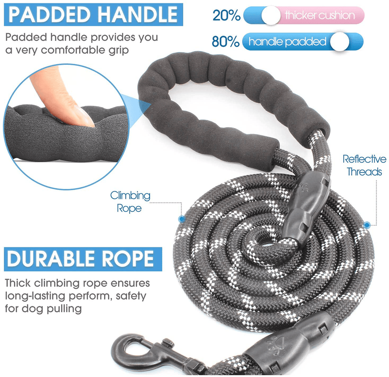 BAAPET 2/4/5/6 FT Strong Dog Leash with Comfortable Padded Handle and Highly Reflective Threads for Small Medium and Large Dogs Animals & Pet Supplies > Pet Supplies > Dog Supplies BAAPET   