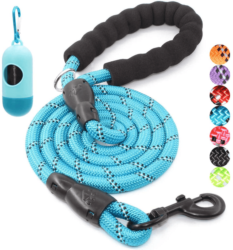 BAAPET 2/4/5/6 FT Strong Dog Leash with Comfortable Padded Handle and Highly Reflective Threads for Small Medium and Large Dogs Animals & Pet Supplies > Pet Supplies > Dog Supplies BAAPET Blue 1/2'' x 6 FT (18~120 lbs.) 