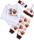 Baby Boy Girl My First Thanksgiving Outfits Turkey Print Romper Long Pants Hat Headband Clothes Set Home & Garden > Decor > Seasonal & Holiday Decorations& Garden > Decor > Seasonal & Holiday Decorations GRNSHTS Turkey 3-6 Months 