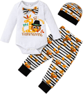 Baby Boy Girl My First Thanksgiving Outfits Turkey Print Romper Long Pants Hat Headband Clothes Set Home & Garden > Decor > Seasonal & Holiday Decorations& Garden > Decor > Seasonal & Holiday Decorations GRNSHTS Stripe 9-12 Months 