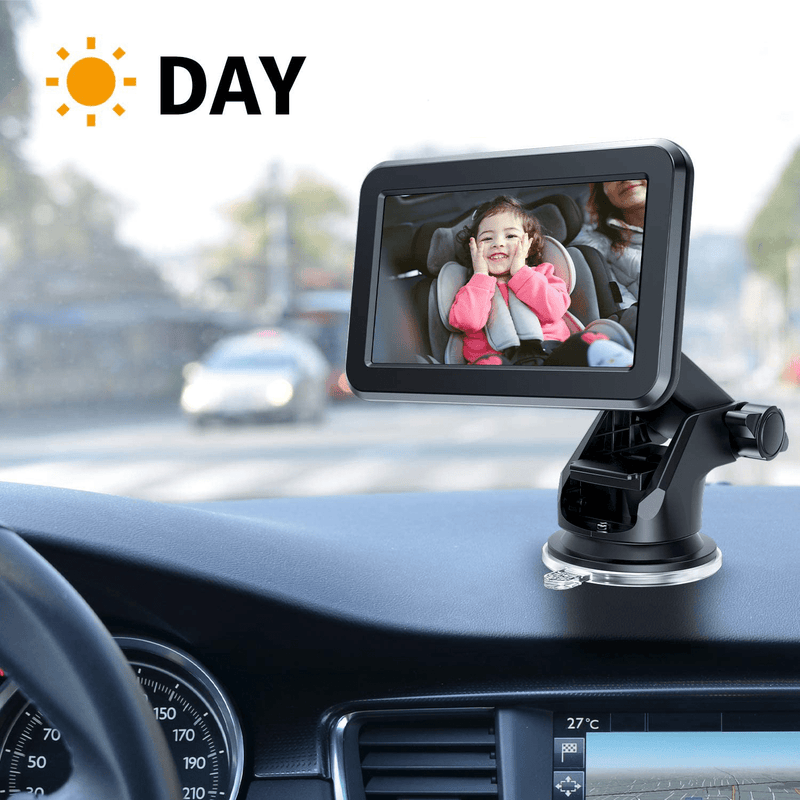 Baby-Car-Mirror-Baby-Car-Camera for the-Back Seat - with 4.3'' HD Display, Night Vision, Wide View, Stable Sucker Bracket, Car Baby Monitor with Camera Suitable for all Families with Newborn Babies Vehicles & Parts > Vehicle Parts & Accessories > Motor Vehicle Electronics > Motor Vehicle A/V Players & In-Dash Systems FEISIKE   