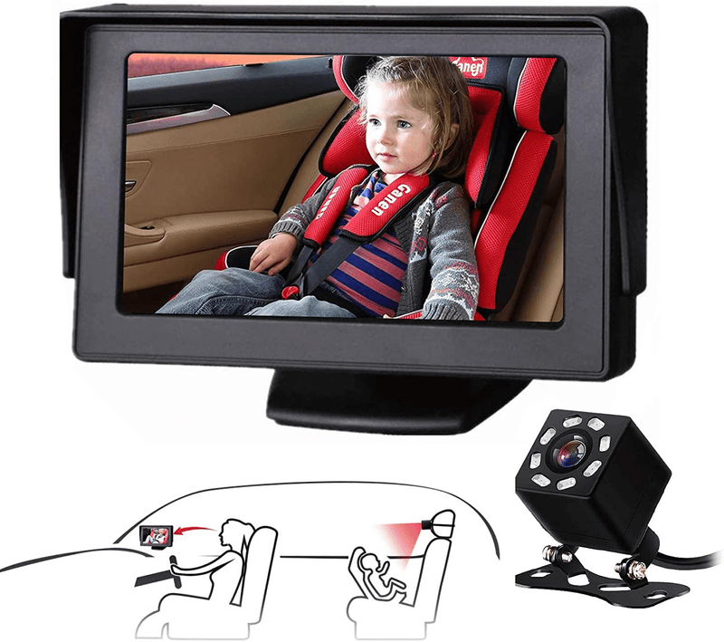 Baby Car Mirror SAMFIWI Car Seat Mirror Camera and Monitor with Infrared Night Vision Best Baby Monitor and Camera for Baby Car Seat Rear Facing Vehicles & Parts > Vehicle Parts & Accessories > Motor Vehicle Electronics > Motor Vehicle A/V Players & In-Dash Systems samfiwi Default Title  