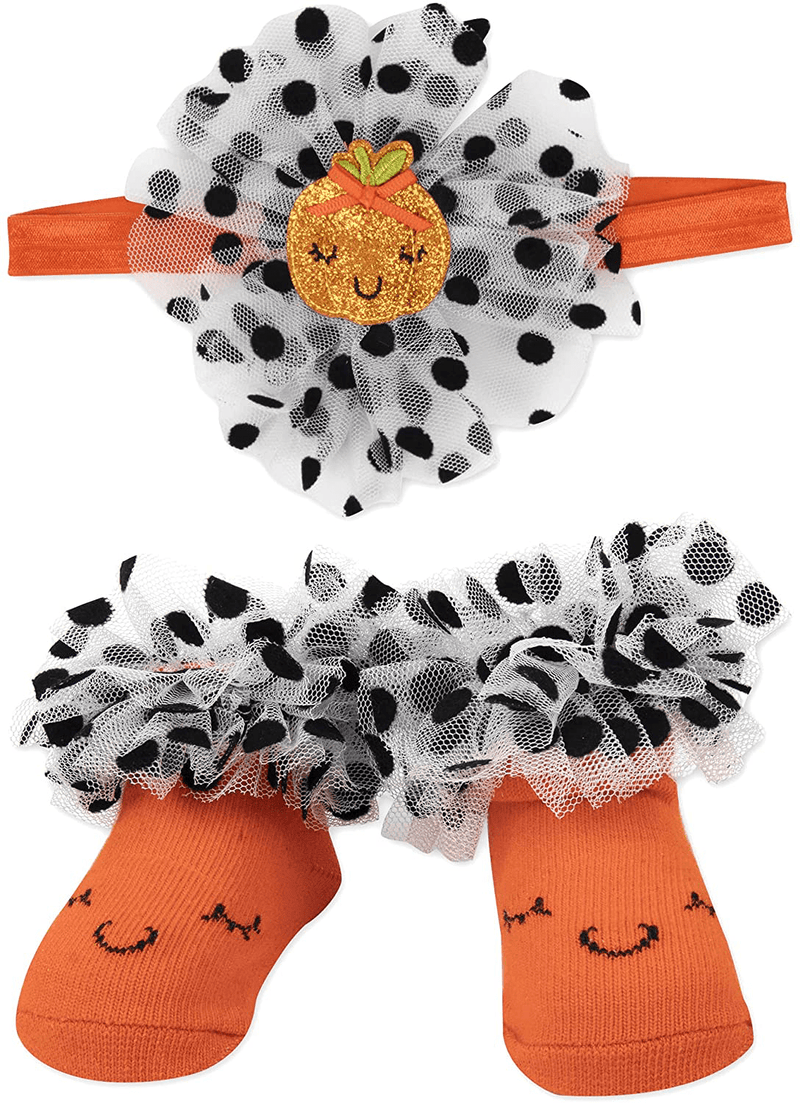 Baby Holiday Socks and Hats or Headbands with Bows for Halloween and Thanksgiving, Ages 0-6 Months Old – 2 Piece Sets Home & Garden > Decor > Seasonal & Holiday Decorations& Garden > Decor > Seasonal & Holiday Decorations A.D. Sutton & Sons Sparkling Pumpkin Spots  