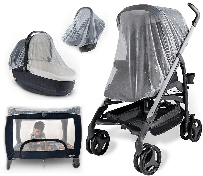 Baby Mosquito Net for Strollers, Carriers, Car Seats, Cradles. Fits Most Packnplays, Cribs, Bassinets & Playpens. 44 X 48 Inch, Made of White, Portable & Durable Baby Insect Netting