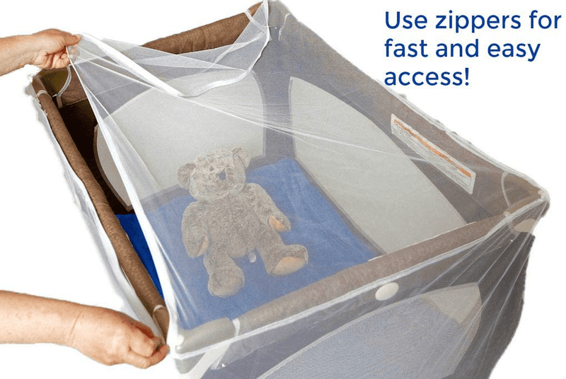 Baby Playpen Mosquito Net with Zippers, Premium Quality by Tedderfield, for Pack ‘N Play Playpens, Strollers, Easy Zip Access to Baby, Drawstring Base, Ideal Portable Bug Netting Sporting Goods > Outdoor Recreation > Camping & Hiking > Mosquito Nets & Insect Screens Tedderfield   