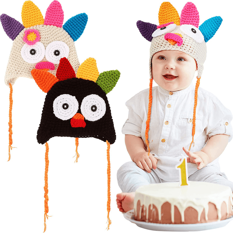 Baby Thanksgiving Christmas Beanie Turkey Knitted Hat,Thanksgiving Knitted Turkey Hat Winter, Thanksgiving Outfit Boy Girl Costume for Baby Toddlers, Black and White Home & Garden > Decor > Seasonal & Holiday Decorations& Garden > Decor > Seasonal & Holiday Decorations Heentan   