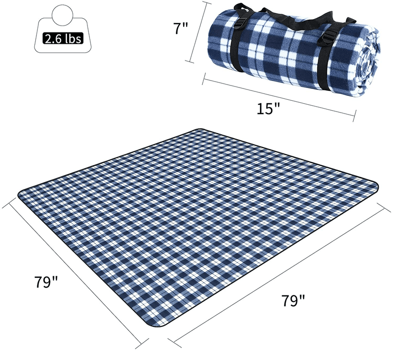 Babypat Waterproof Picnic Blanket Extra Large, 3 Layers Foldable Outdoor Picnic Blanket, Portable Picnic Mat for 6-8 People (Blue) Home & Garden > Lawn & Garden > Outdoor Living > Outdoor Blankets > Picnic Blankets babypat   