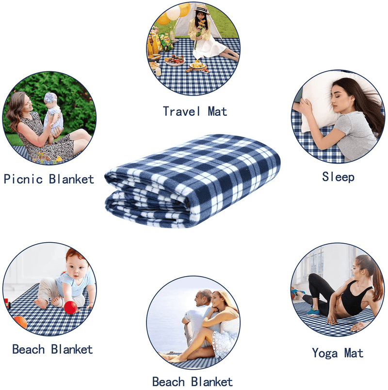 Babypat Waterproof Picnic Blanket Extra Large, 3 Layers Foldable Outdoor Picnic Blanket, Portable Picnic Mat for 6-8 People (Blue) Home & Garden > Lawn & Garden > Outdoor Living > Outdoor Blankets > Picnic Blankets babypat   