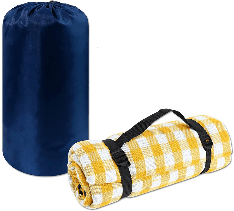Babypat Waterproof Picnic Blanket Extra Large, 3 Layers Foldable Outdoor Picnic Blanket, Portable Picnic Mat for 6-8 People (Blue) Home & Garden > Lawn & Garden > Outdoor Living > Outdoor Blankets > Picnic Blankets babypat Yellow  