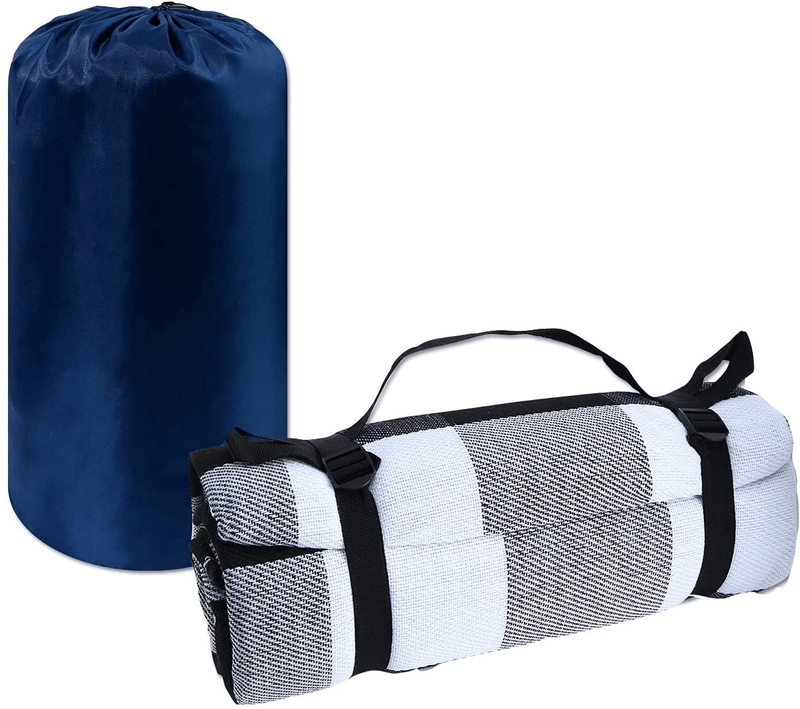 Babypat Waterproof Picnic Blanket Extra Large, 3 Layers Foldable Outdoor Picnic Blanket, Portable Picnic Mat for 6-8 People (Blue) Home & Garden > Lawn & Garden > Outdoor Living > Outdoor Blankets > Picnic Blankets babypat Black  
