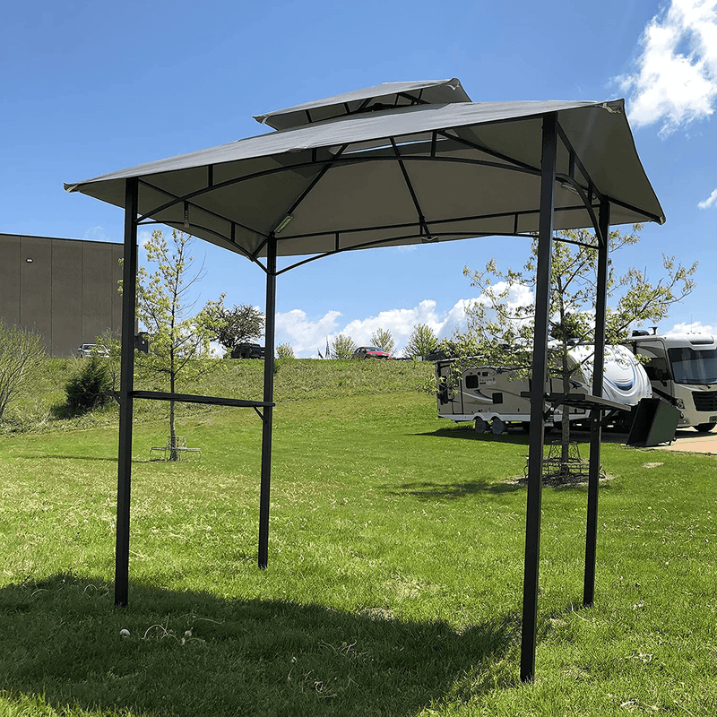 BACKYARD EXPRESSIONS PATIO · HOME · GARDEN Grilling Gazebo 8'x 5' w/ LED Lights | Barbecue Grill Canopy Tent w/Air Vent | Double Tiered for Outdoor | Coated Steel Frame | Black and Gray Home & Garden > Lawn & Garden > Outdoor Living > Outdoor Structures > Canopies & Gazebos BACKYARD EXPRESSIONS PATIO · HOME · GARDEN   