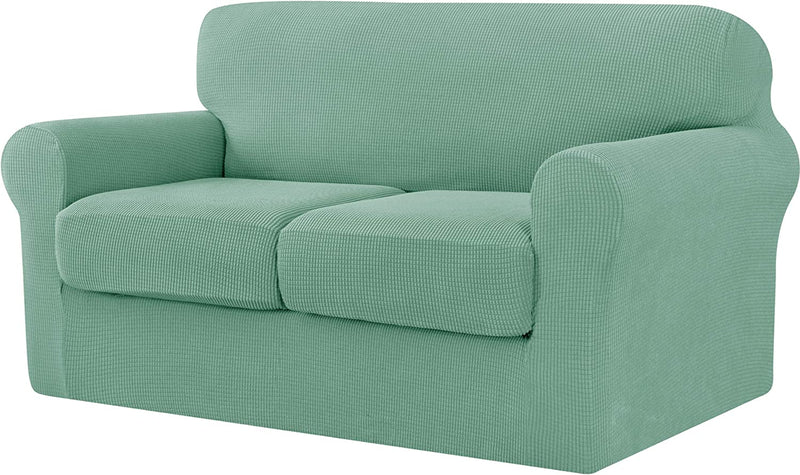 Ouka Slipcover with 3-Piece Separate Cushion Cover, High Stretch Couch Cover, Soft Protector for Sofa with Separate Cushions(Large,Ivory White) Home & Garden > Decor > Chair & Sofa Cushions Ouka Mint Green Medium 