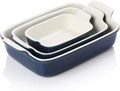 SWEEJAR Porcelain Bakeware Set for Cooking, Ceramic Rectangular Baking Dish Lasagna Pans for Casserole Dish, Cake Dinner, Kitchen, Banquet and Daily Use, 13 X 9.8 Inch(Red) Home & Garden > Kitchen & Dining > Cookware & Bakeware SWEEJAR Navy  