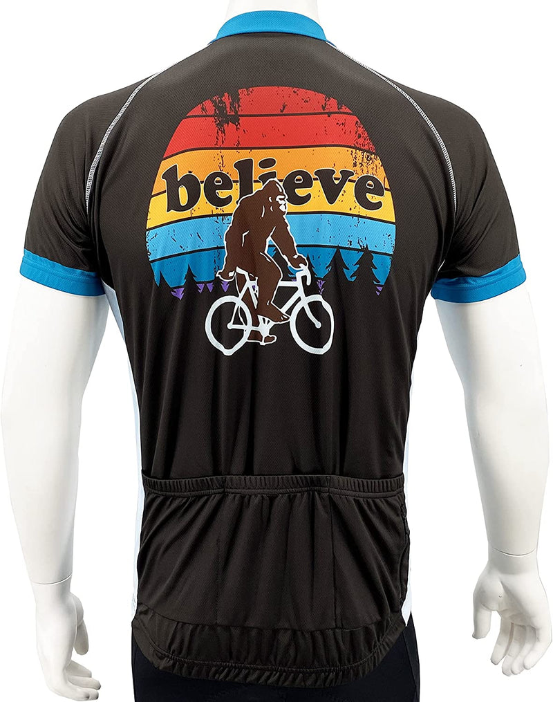 Men'S Bigfoot Cycling Jersey, Believe Series Bike Shirt, Short Sleeve - for Biking and Riding Sporting Goods > Outdoor Recreation > Cycling > Cycling Apparel & Accessories Peak 1 Sports   