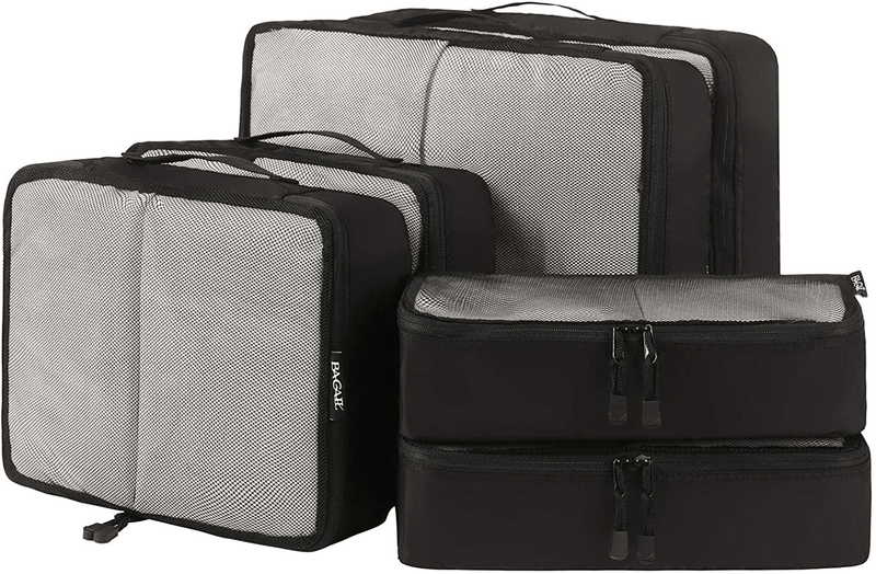 Bagail 6 Set Packing Cubes,3 Various Sizes Travel Luggage Packing Organizers Cameras & Optics > Camera & Optic Accessories > Camera Parts & Accessories > Camera Bags & Cases BAGAIL Black-Net  
