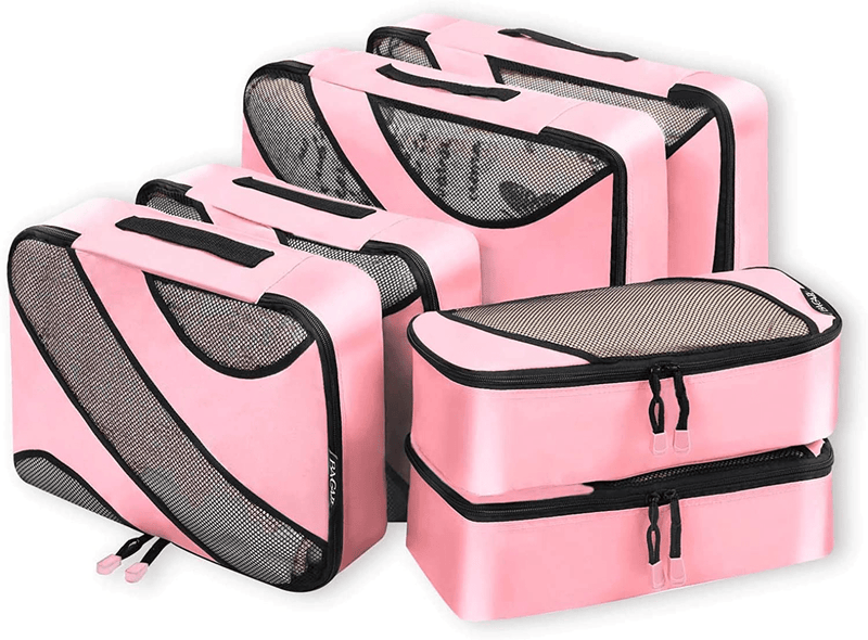 Bagail 6 Set Packing Cubes,3 Various Sizes Travel Luggage Packing Organizers Cameras & Optics > Camera & Optic Accessories > Camera Parts & Accessories > Camera Bags & Cases BAGAIL Dusty Pink  