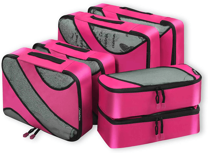 Bagail 6 Set Packing Cubes,3 Various Sizes Travel Luggage Packing Organizers Cameras & Optics > Camera & Optic Accessories > Camera Parts & Accessories > Camera Bags & Cases BAGAIL Fushcia  