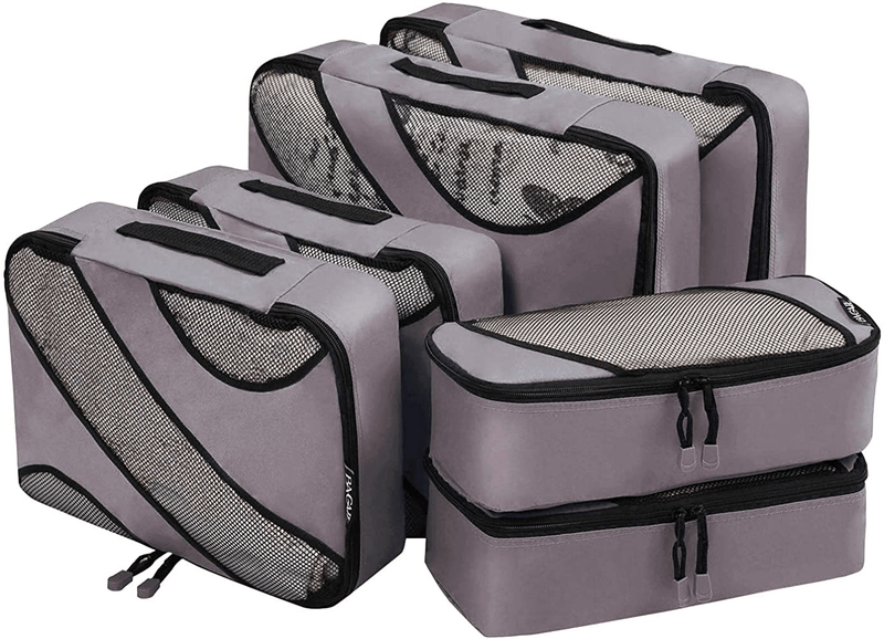Bagail 6 Set Packing Cubes,3 Various Sizes Travel Luggage Packing Organizers Cameras & Optics > Camera & Optic Accessories > Camera Parts & Accessories > Camera Bags & Cases BAGAIL Dark Grey  