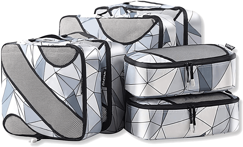 Bagail 6 Set Packing Cubes,3 Various Sizes Travel Luggage Packing Organizers Cameras & Optics > Camera & Optic Accessories > Camera Parts & Accessories > Camera Bags & Cases BAGAIL Geometry Grey  