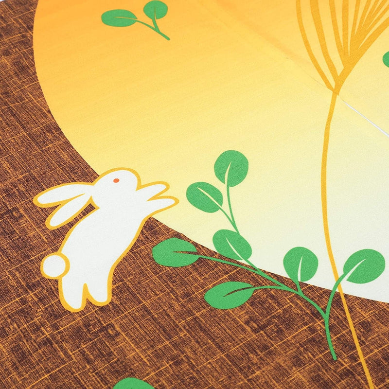 BAIHT HOME Japanese Noren Door Curtain Tapestry Running Rabbit under Moon Doorway Curtain Room Divider Yellow 33X59 Inch Home & Garden > Decor > Window Treatments > Curtains & Drapes BAIHT HOME   