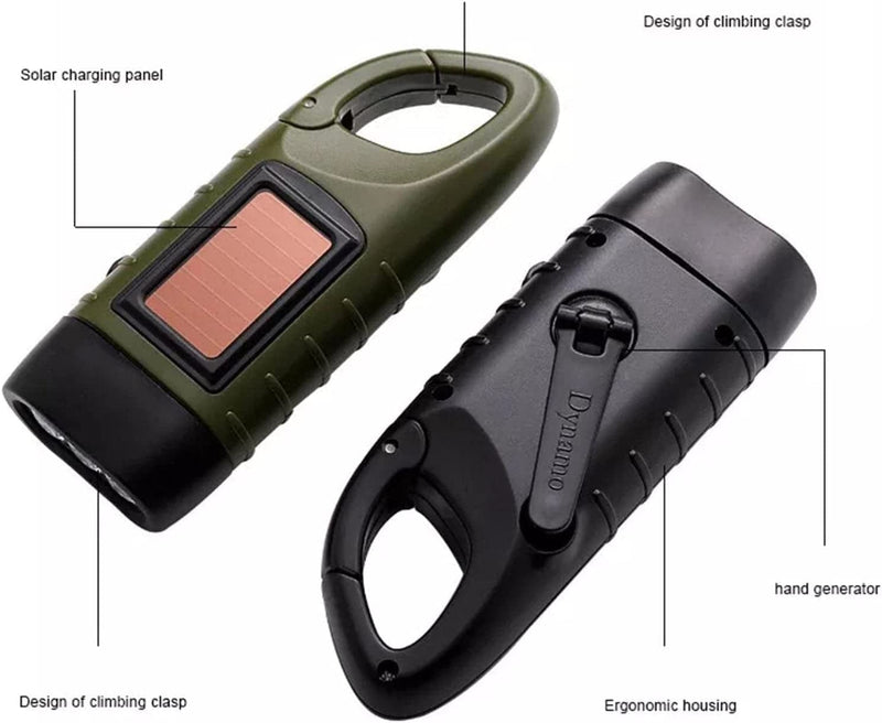 BAILIY Hand Crank Solar Powered Flashlight Emergency Rechargeable LED Torches Self Charging Lamp Flash Fishing Torch Powered Hardware > Tools > Flashlights & Headlamps > Flashlights BAILIY   