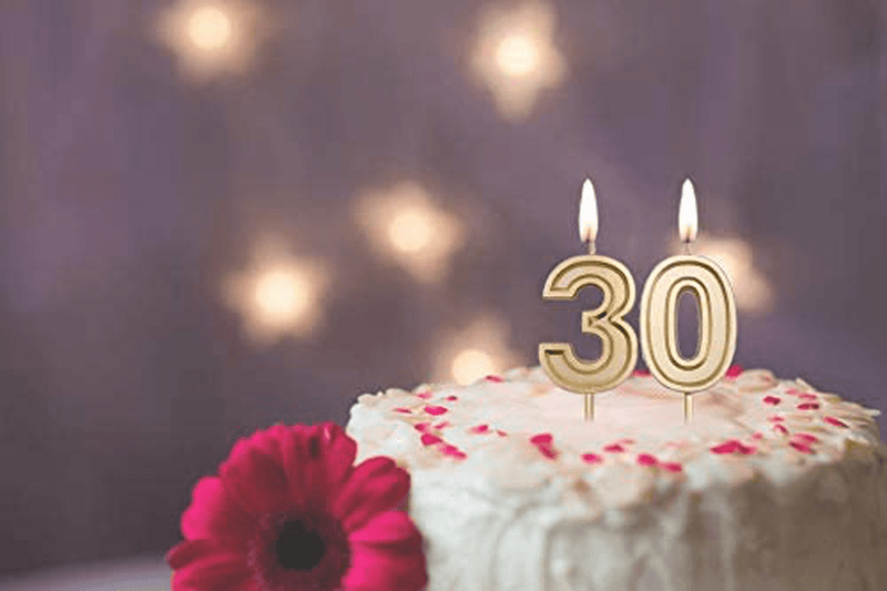 Bailym 30th Birthday Candles, Gold Number 30 Cake Topper for Birthday Decorations Party Decoration Home & Garden > Decor > Home Fragrances > Candles MEQTBY   