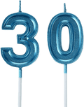 Bailym 30th Birthday Candles, Gold Number 30 Cake Topper for Birthday Decorations Party Decoration Home & Garden > Decor > Home Fragrances > Candles MEQTBY Blue  