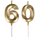 Bailym 60th Birthday Candles,Gold Number 60 Cake Topper for Birthday Decorations Party Decoration Home & Garden > Decor > Home Fragrances > Candles Bailym Gold  