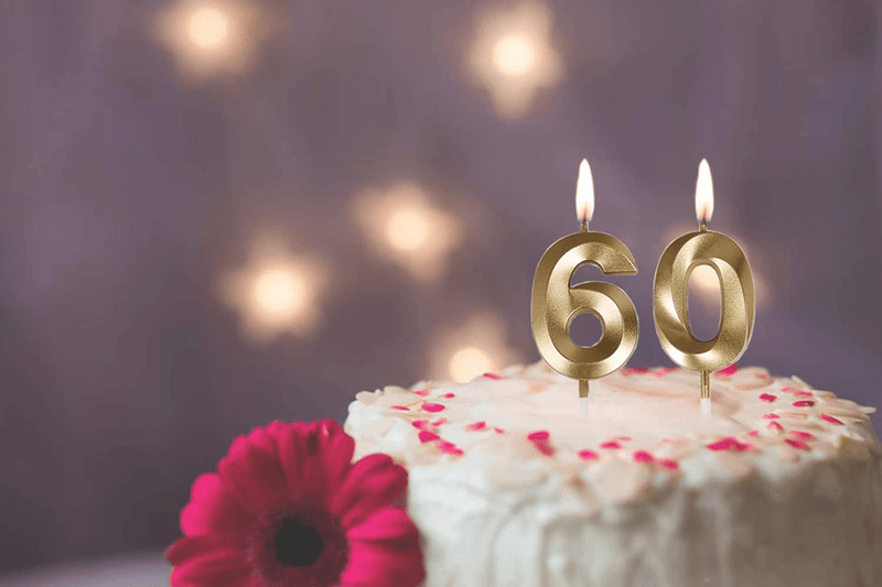 Bailym 60th Birthday Candles,Gold Number 60 Cake Topper for Birthday Decorations Party Decoration Home & Garden > Decor > Home Fragrances > Candles Bailym   