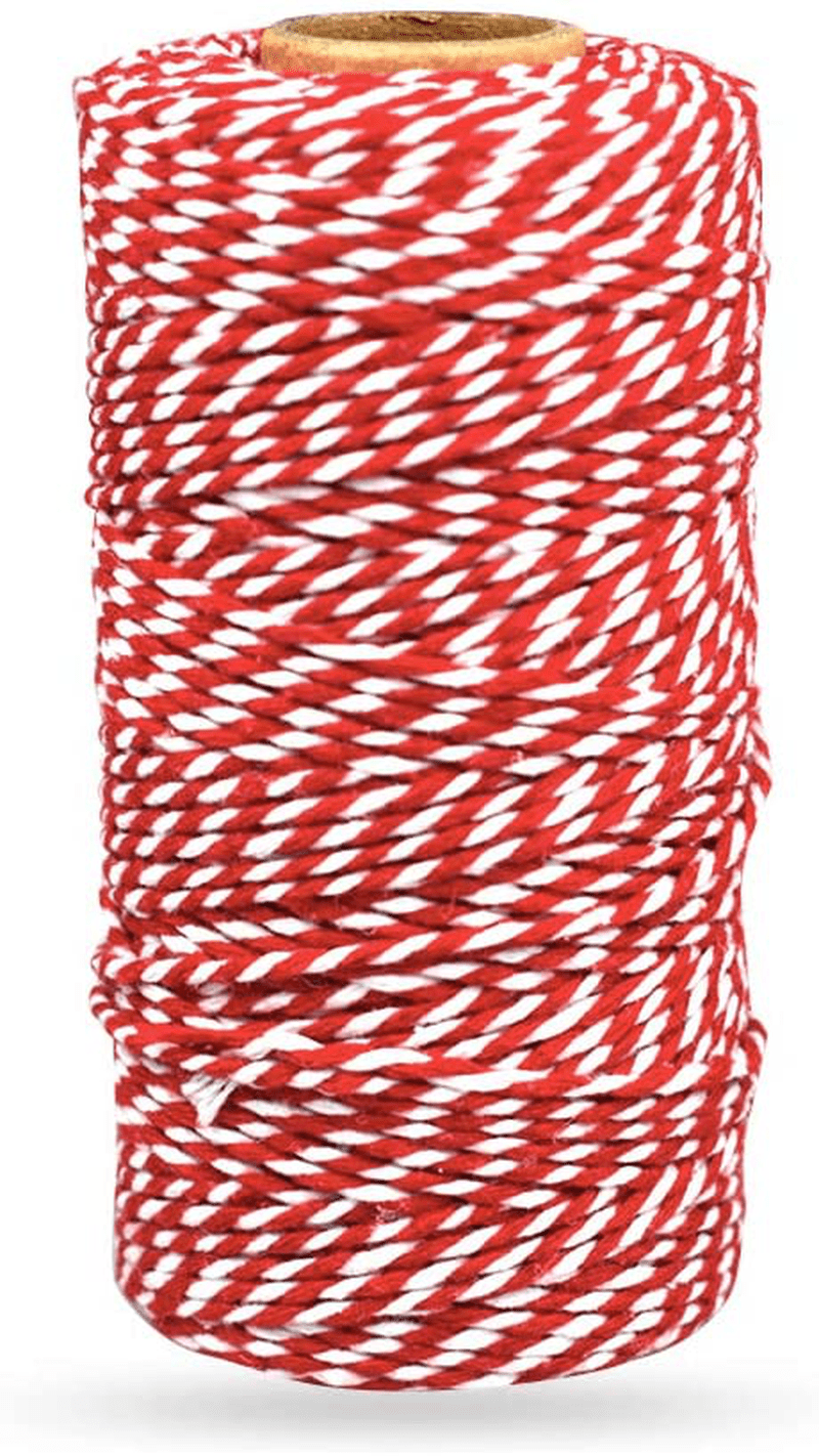 Bakers Twine Red and White, LaZimnInc Cotton Twine Packing String for Gardening, Decoration, Tying Cake and Pastry Boxes, Silverware, DIY Crafts & Gift Wrapping, Art and Crafts (2 mm/328Feet) Home & Garden > Decor > Seasonal & Holiday Decorations& Garden > Decor > Seasonal & Holiday Decorations LaZimnInc Red and White 1 Pcs 